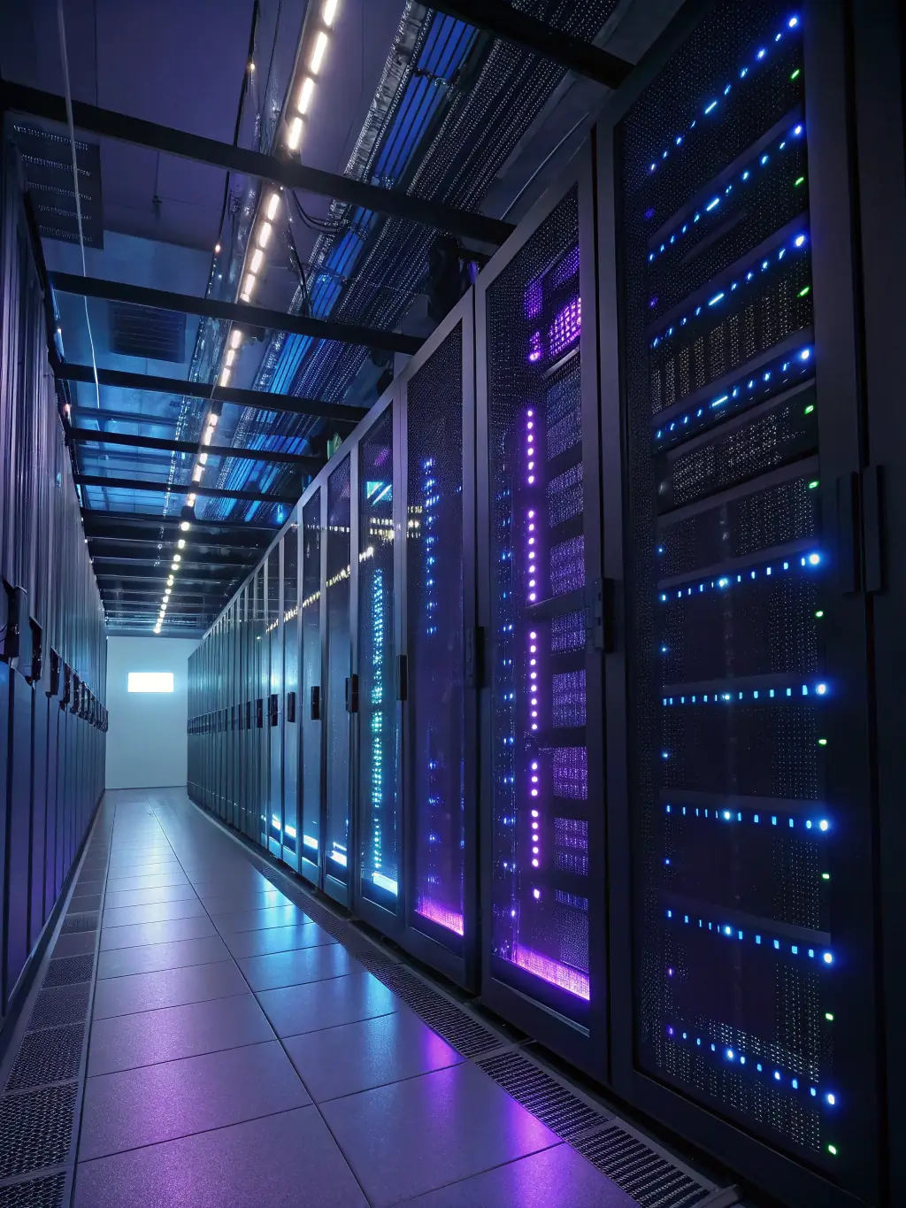 A Hydrogien continuous wire reactor powering a data center, illustrating sustainable and reliable energy supply.